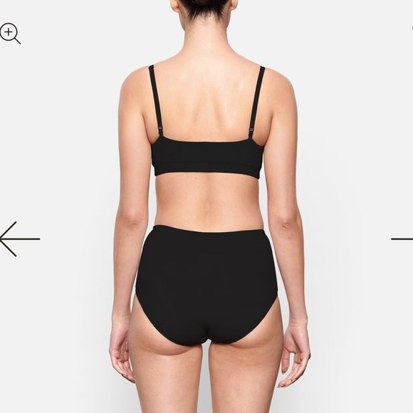 SKIMS Cotton Jersey Scoop Bralette, Soot, NWT, Size L - Picture 3 of 3